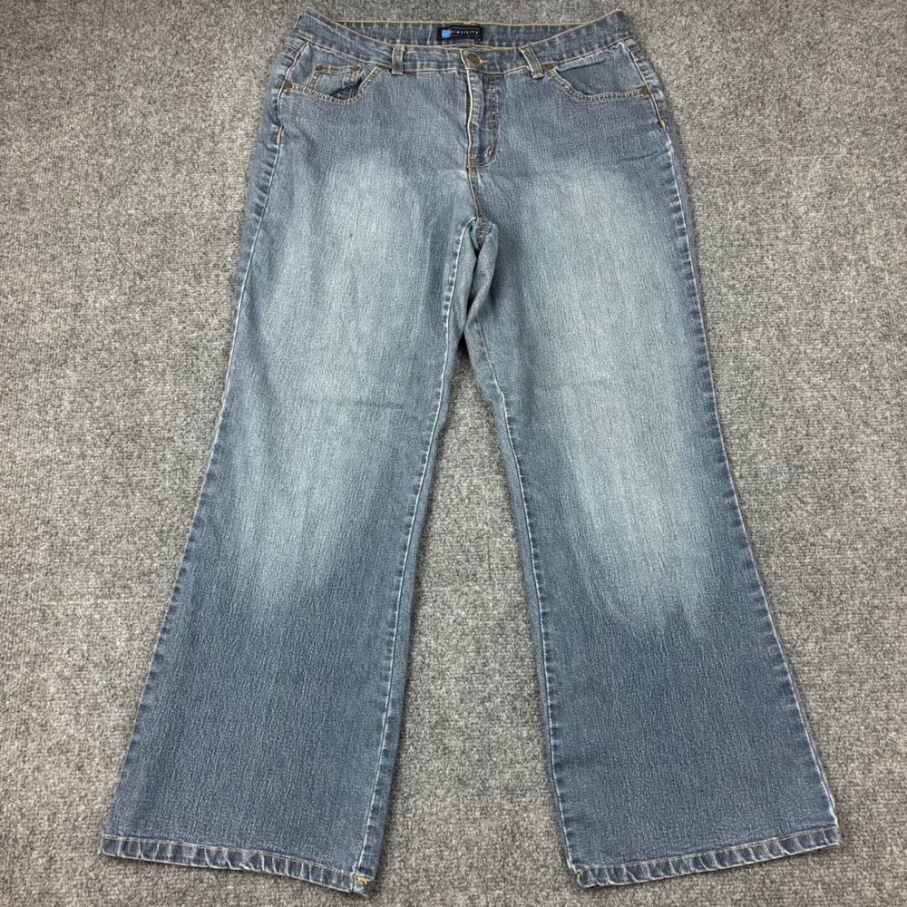 Relativity Womens Size 12P Blue Denim Bootcut Jeans Medium Wash Stretch Petite